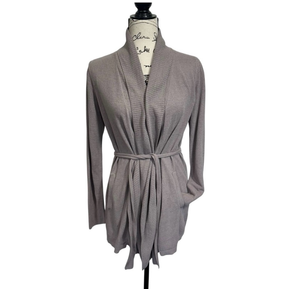 Barefoot Dreams Cozychic Ultra Lite Wrap Knit Cardigan, Small‎ Taupe